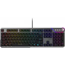 Клавиатура MSI STRIKE 600 Silent механическая серый/черный USB Multimedia for gamer LED (S11-04RU256-CLA) кабель 1.8м