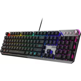 Клавиатура MSI STRIKE 600 Silent механическая серый/черный USB Multimedia for gamer LED (S11-04RU256-CLA) кабель 1.8м