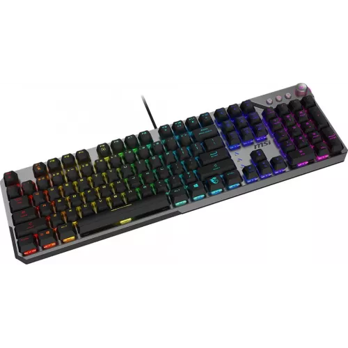 Клавиатура MSI STRIKE 600 Silent механическая серый/черный USB Multimedia for gamer LED (S11-04RU256-CLA) кабель 1.8м