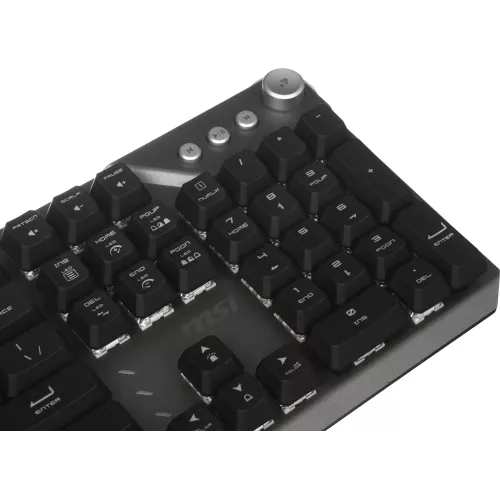 Клавиатура MSI STRIKE 600 Silent механическая серый/черный USB Multimedia for gamer LED (S11-04RU256-CLA) кабель 1.8м