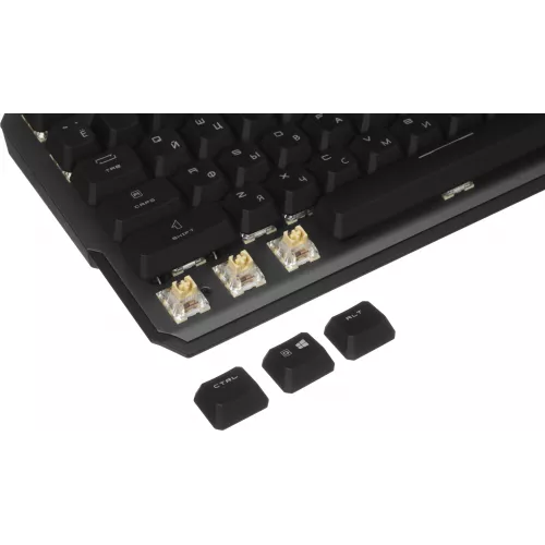 Клавиатура MSI STRIKE 600 Silent механическая серый/черный USB Multimedia for gamer LED (S11-04RU256-CLA) кабель 1.8м