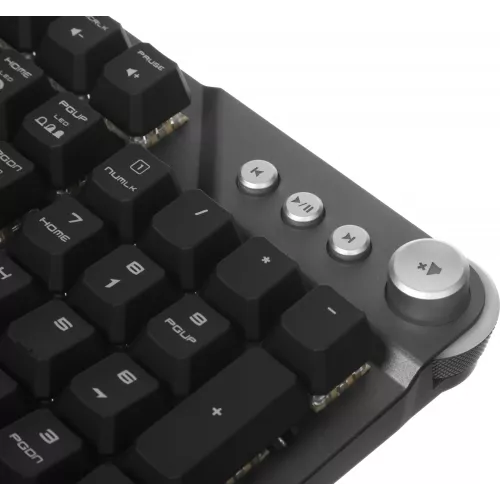 Клавиатура MSI STRIKE 600 Silent механическая серый/черный USB Multimedia for gamer LED (S11-04RU256-CLA) кабель 1.8м