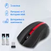 Мышь Оклик 615MW черный/красный оптическая 1200dpi беспров. USB для ноутбука 3but (412861)