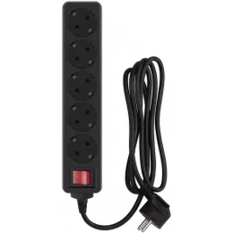 Сетевой фильтр PC Pet AP01006-1.8-B 1.8м (5 розеток) черный (пакет ПЭ)