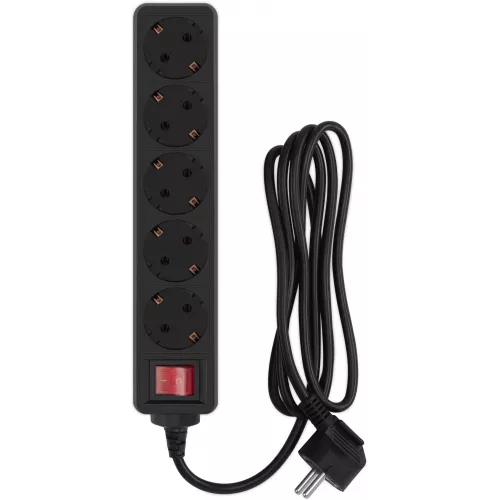 Сетевой фильтр PC Pet AP01006-1.8-B 1.8м (5 розеток) черный (пакет ПЭ)