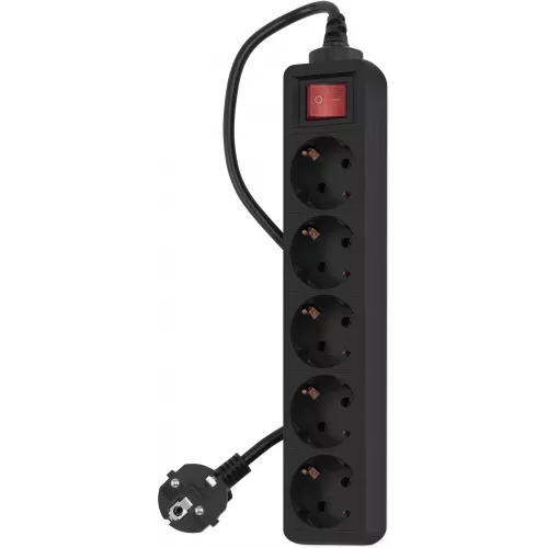Сетевой фильтр PC Pet AP01006-1.8-B 1.8м (5 розеток) черный (пакет ПЭ)