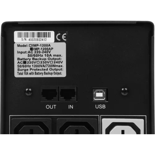 Источник бесперебойного питания Powercom Imperial IMP-1200AP 720Вт 1200ВА черный