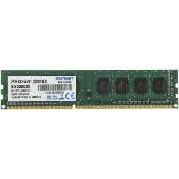 Память DDR3 4Gb 1333MHz Patriot PSD34G133381 RTL PC3-10600 CL9 DIMM 240-pin 1.5В single rank Ret