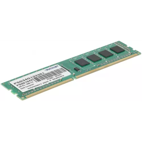 Память DDR3 4Gb 1333MHz Patriot PSD34G133381 RTL PC3-10600 CL9 DIMM 240-pin 1.5В single rank Ret