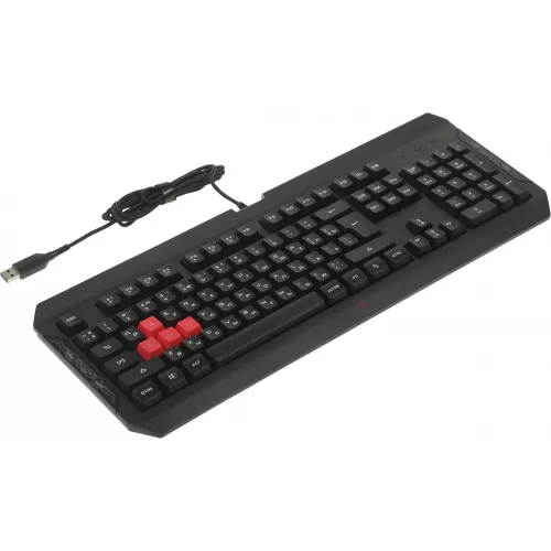 Клавиатура A4Tech Q100 черный USB for gamer LED (Q100 USB) кабель 1.8м