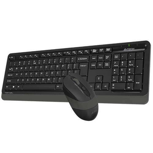 Клавиатура и мышь A4Tech Fstyler FG1010: Беспроводной мультимедийный комплект в черно-сером цвете