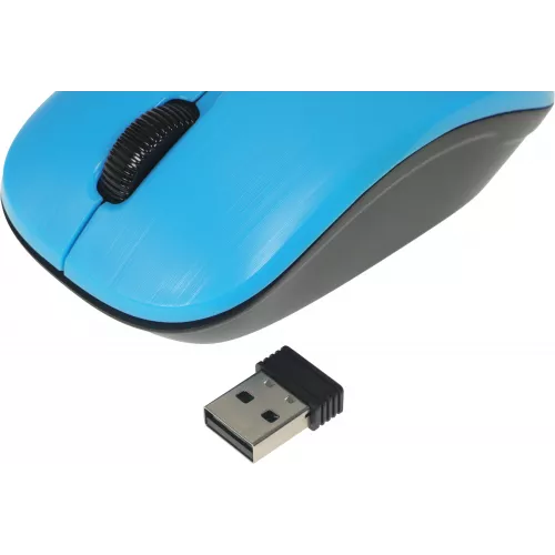Мышь Оклик 525MW черный/голубой оптическая 1000dpi беспров. USB для ноутбука 3but (1090724)