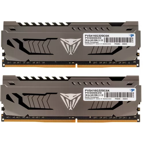 Память DDR4 2x8Gb 3200MHz Patriot PVS416G320C6K Viper Steel RTL Gaming PC4-25600 CL16 DIMM 288-pin 1.35В single rank с радиатором Ret