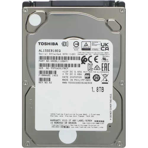 Жесткий диск Toshiba SAS 3.0 1800GB AL15SEB18EQ Server 4KN (10500rpm) 128Mb 2.5"