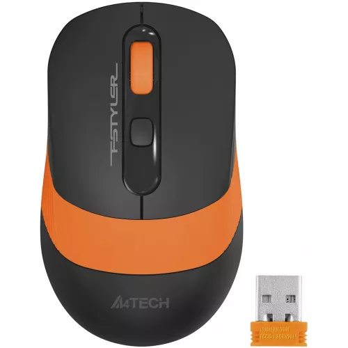 Мышь A4Tech Fstyler FG10S черный/оранжевый оптическая 2000dpi silent беспров. USB для ноутбука 4but (FG10S ORANGE)