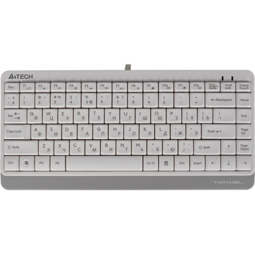 Клавиатура A4Tech FK11 белый USB slim (FK11 USB (WHITE)) кабель 1.5м