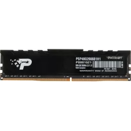 Память DDR4 8Gb 2666MHz Patriot PSP48G266681H1 Signature RTL PC4-21300 CL19 DIMM 288-pin 1.2В single rank с радиатором Ret