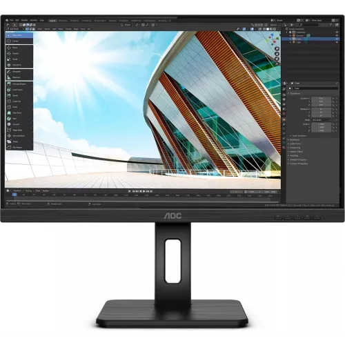 Монитор AOC 23.8" 24P2Q черный IPS LED 16:9 DVI HDMI M/M матовая HAS Piv 250cd 178гр/178гр 1920x1080 75Hz VGA DP FHD USB 4.68кг