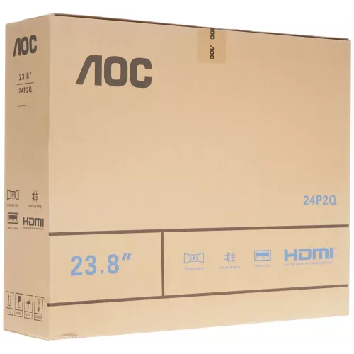 Монитор AOC 23.8" 24P2Q черный IPS LED 16:9 DVI HDMI M/M матовая HAS Piv 250cd 178гр/178гр 1920x1080 75Hz VGA DP FHD USB 4.68кг
