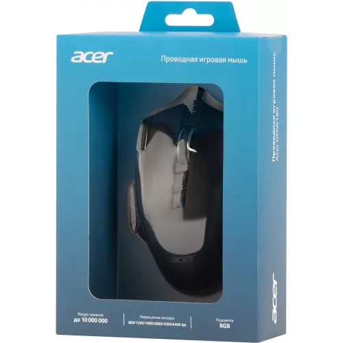 Мышь Acer OMW180 черный оптическая 6400dpi USB 9but (ZL.MCEEE.00S)