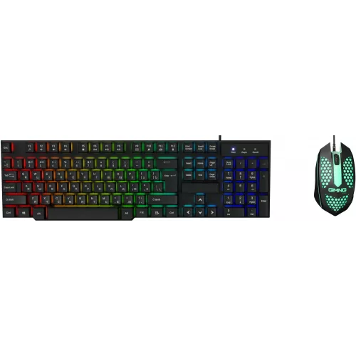 Клавиатура + мышь Оклик 400GMK клав:черный мышь:черный USB LED (1546779)