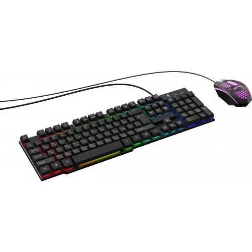 Клавиатура + мышь Оклик 400GMK клав:черный мышь:черный USB LED (1546779)