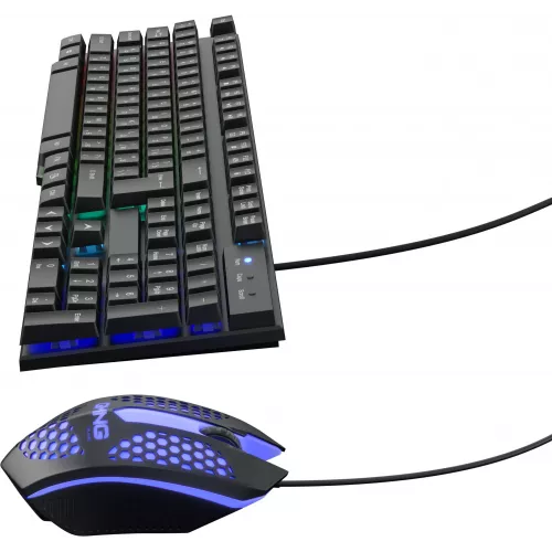 Клавиатура + мышь Оклик 400GMK клав:черный мышь:черный USB LED (1546779)