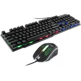 Клавиатура + мышь Оклик 400GMK клав:черный мышь:черный USB LED (1546779)