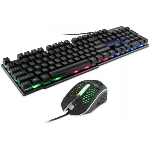 Клавиатура + мышь Оклик 400GMK клав:черный мышь:черный USB LED (1546779)