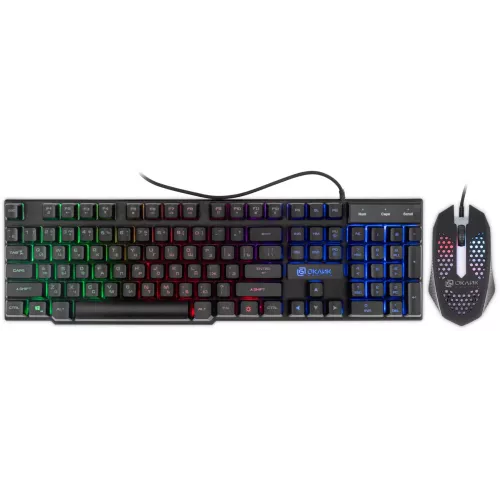 Клавиатура + мышь Оклик 400GMK клав:черный мышь:черный USB LED (1546779)