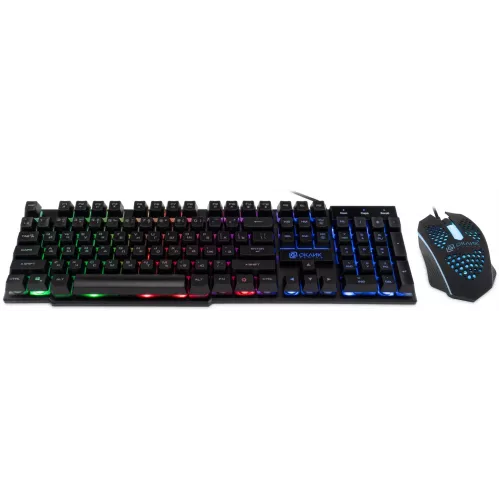 Клавиатура + мышь Оклик 400GMK клав:черный мышь:черный USB LED (1546779)