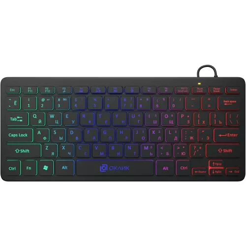 Клавиатура Оклик 300S черный USB slim LED (1696461) кабель 1.6м