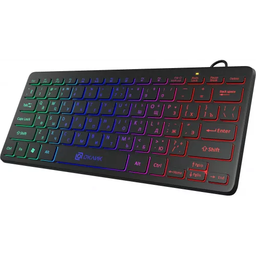 Клавиатура Оклик 300S черный USB slim LED (1696461) кабель 1.6м