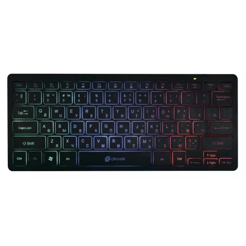 Клавиатура Оклик 300S черный USB slim LED (1696461) кабель 1.6м