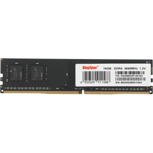 Память DDR4 16GB 2666MHz Kingspec KS2666D4P12016G RTL PC4-21300 CL18 DIMM 288-pin 1.2В single rank Ret