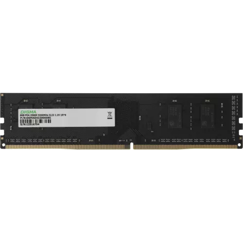 Память DDR4 8Gb 3200MHz Digma DGMAD43200008S RTL PC4-25600 CL22 DIMM 288-pin 1.2В single rank Ret