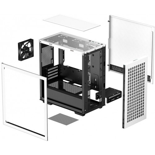 Корпус Deepcool CH370 белый без БП mATX 7x120mm 4x140mm 2xUSB3.0 audio bott PSU