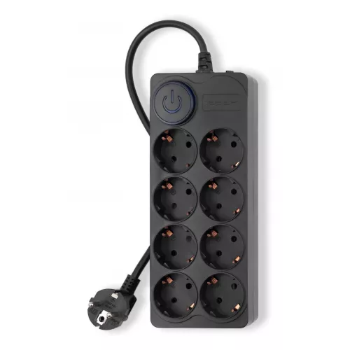 Сетевой фильтр Ippon BK-8-EU-3-10-B 3м (8 розеток) черный (коробка)