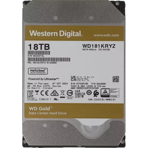 Жесткий диск WD SATA-III 18TB WD181KRYZ Server Gold 512E (7200rpm) 512Mb 3.5"