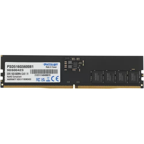Память DDR5 16GB 5600MHz Patriot PSD516G560081 Signature RTL PC5-44800 CL46 DIMM 288-pin 1.1В single rank Ret