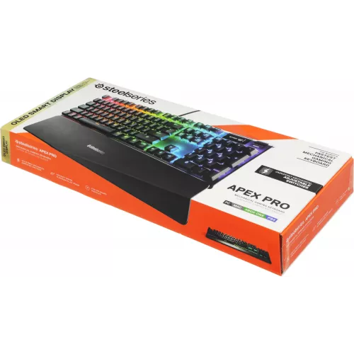 Клавиатура Steelseries Apex Pro механическая черный USB for gamer LED (подставка для запястий) (64626) кабель 1.8м