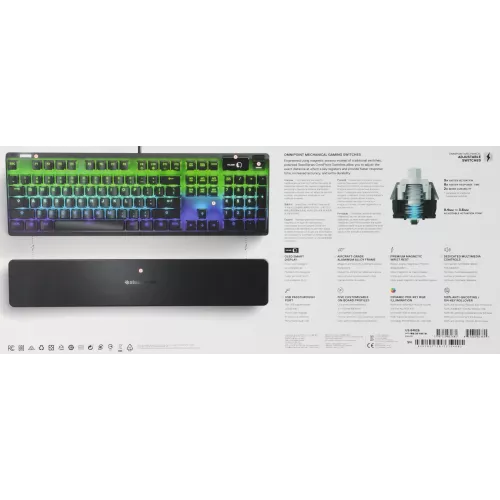 Клавиатура Steelseries Apex Pro механическая черный USB for gamer LED (подставка для запястий) (64626) кабель 1.8м