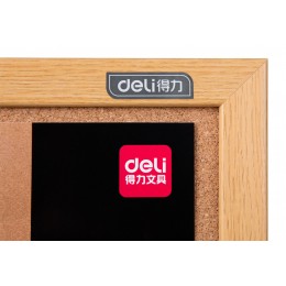 Доска пробковая Deli 8765 пробка желтый 90x120см деревянная рама