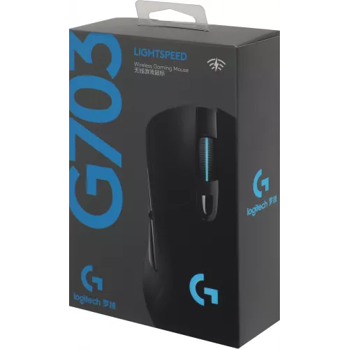 Мышь Logitech G703 LightSpeed черный оптическая 25600dpi беспров. USB 6but (910-005644)