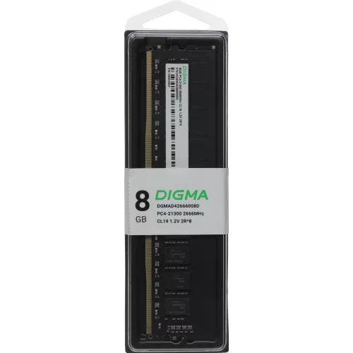 Память DDR4 8Gb 2666MHz Digma DGMAD42666008D RTL PC4-21300 CL19 DIMM 288-pin 1.2В dual rank Ret