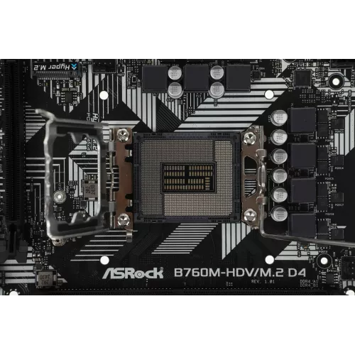 Материнская плата Asrock B760M-HDV/M.2 D4 Soc-1700 Intel B760 2xDDR4 mATX AC`97 8ch(7.1) GbLAN RAID+VGA+HDMI+DP