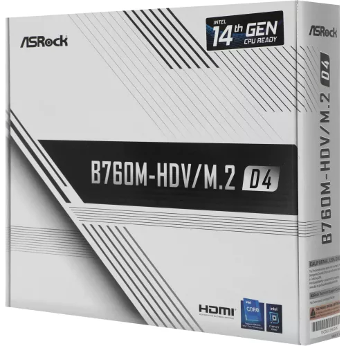 Материнская плата Asrock B760M-HDV/M.2 D4 Soc-1700 Intel B760 2xDDR4 mATX AC`97 8ch(7.1) GbLAN RAID+VGA+HDMI+DP