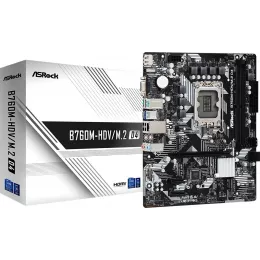 Материнская плата Asrock B760M-HDV/M.2 D4 Soc-1700 Intel B760 2xDDR4 mATX AC`97 8ch(7.1) GbLAN RAID+VGA+HDMI+DP