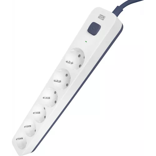 Сетевой фильтр Powercom SP-06W 5,0М 5.0м (6 розеток) белый/серый (коробка)