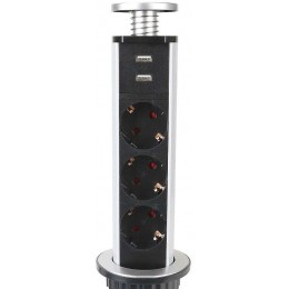 Сетевой разветвитель Premier 3R USB 1.8м (3 розетки) серый (коробка)
